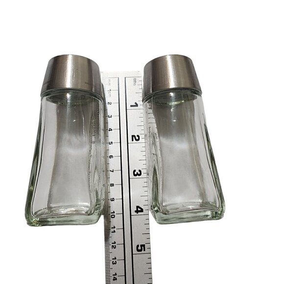 Cuisinart Glass Salt and Pepper Shaker Set with Silver Caps 2.5oz - Picture 2 of 5
